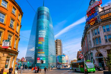 Manchester, UK - May 18 2018: The National Football Museum is The world's biggest and best football museum, originally based in Deepdale, Preston, Lancashire and moved here in 2012のeditorial素材
