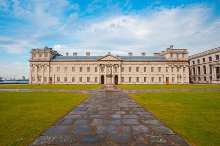 London, UK - May 21 2018: The Old Royal Naval College originally constructed to serve as the Royal Hospital for Seamen, built between 1696 and 1712 The hospital closed in 1869. Between 1873 and 1998 it was the Royal Naval Collegeのeditorial素材