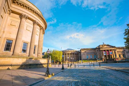 Liverpool, UK - May 17 2018: St George's Hall designed by Harvey Lonsdale Elmes, contains concert halls and law courts,  opened in 1854 and it's on the list of National Heritage List for Englandのeditorial素材