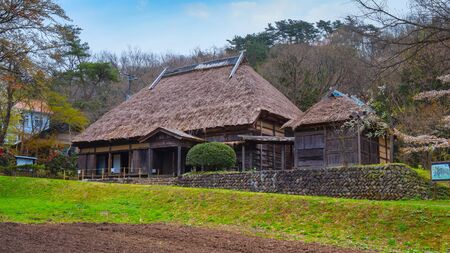 Kitakami, Japan - April 22 2018: Michinoku Folklore Village is a treasure trove of historic houses and folkloric artifacts. Most of the buildings and artifacts date back from the Edo Period, (1603-1868)のeditorial素材