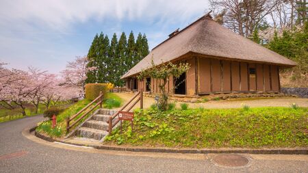 Kitakami, Japan - April 22 2018: Michinoku Folklore Village is a treasure trove of historic houses and folkloric artifacts. Most of the buildings and artifacts date back from the Edo Period, (1603-1868)のeditorial素材