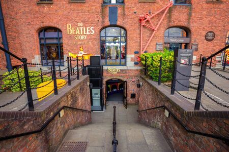 Liverpool, UK - May 17 2018: The Beatles Story located on the historical Albert Dock, opened on 1 May 1990. The museum was also recognised as one of the best tourist attractions of the United Kingdom in 2015のeditorial素材