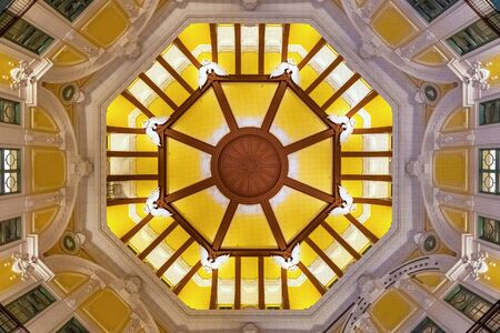 Tokyo, Japan - April 24 2018: Detail of the one of the twin domes inside Tokyo Stationのeditorial素材