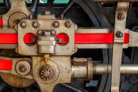 Close up of steam Locomotive WheelsTokyoの写真素材
