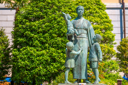 Tokyo, Japan - April 28 2018: Yushukan military and war museum in Yasukuni Shrine, houses artifacts and documents of Japanese war casualties and military activity in World War IIのeditorial素材