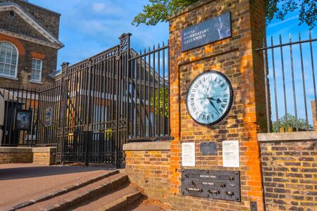 London, UK - May 21 2018: London, UK - May 14 2018: The Royal Observatory, Greenwich  is an observatory situated on a hill in Greenwich Park, best known for the fact that the prime meridian passes throughのeditorial素材