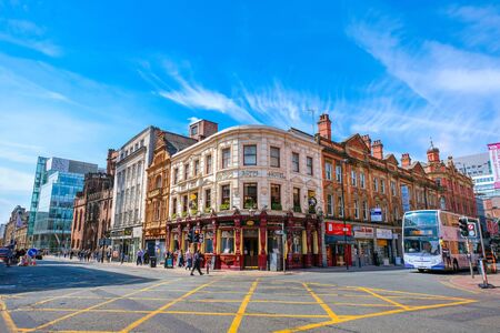 Manchester, UK - May 18 2018: Cityscape and architecture at Manchester city centre where is the location of the central business districtのeditorial素材