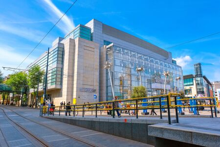 Manchester, UK - May 18 2018: Cityscape and architecture at Manchester city centre where is the...