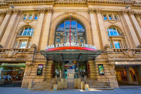 Manchester, UK - May 18 2018: The Royal Exchange is a former trading hall became a theatre back in...
