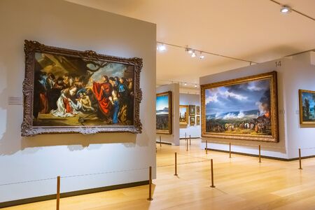 London, UK - May 14 2018: The National Gallery in Trafalgar Square founded in 1824, it houses a...