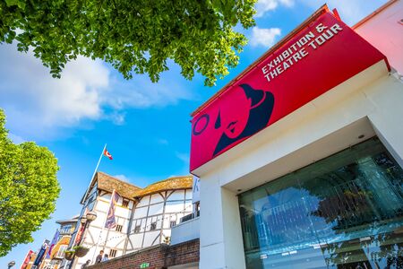 London, UK - May 22 2018: Shakespeare's Globe is a reconstruction of the Globe Theatre, associated with William Shakespeare, in the London Borough of Southwark. The original theatre was built in 1599のeditorial素材