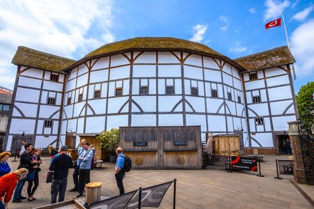 London, UK - May 23 2018: Shakespeare's Globe is a reconstruction of the Globe Theatre, associated with William Shakespeare, in the London Borough of Southwark. The original theatre was built in 1599のeditorial素材