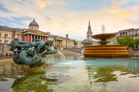 London, UK - May 13 2018: The National Gallery in Trafalgar Square founded in 1824, it houses a collection of over 2,300 paintings dating from the mid-13th century to 1900のeditorial素材