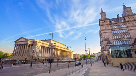 Liverpool, UK - May 18 2018: St George's Hall designed by Harvey Lonsdale Elmes, contains concert halls and law courts,  opened in 1854 and it's on the list of National Heritage List for Englandのeditorial素材