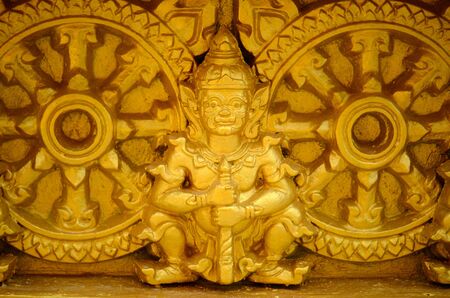 the deity giant who protect the temple entranceの写真素材