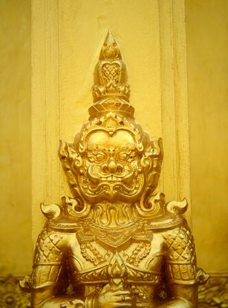 the deity giant who protect the temple entranceの写真素材