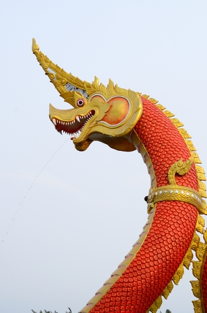 Closeup head the Statue of King of Nagas Symbolの写真素材