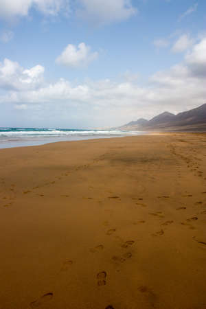 Beautiful cofete sandy beach fuerteventuraの写真素材
