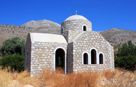half built church in santoriniの写真素材