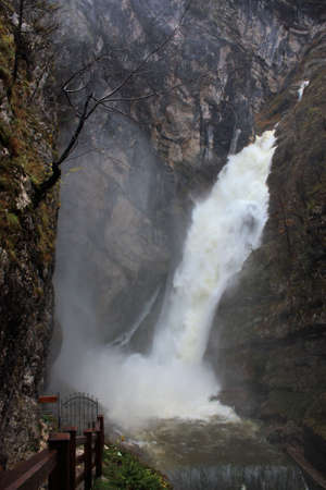 Waterfall Savica after rainの写真素材