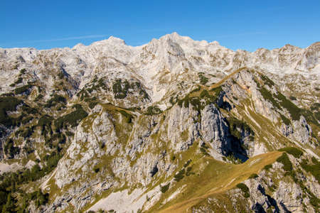 mountain range in autumn