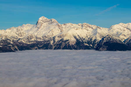 mount Triglav with morning fogの写真素材
