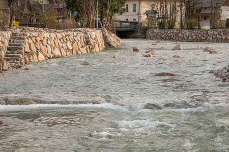 big rocks to slow down currentの写真素材
