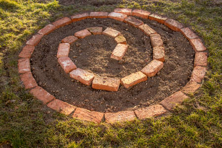 building herbal spiral first layer completedの写真素材