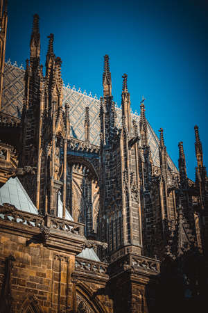 Side towers of St. Vitus Cathedralの写真素材