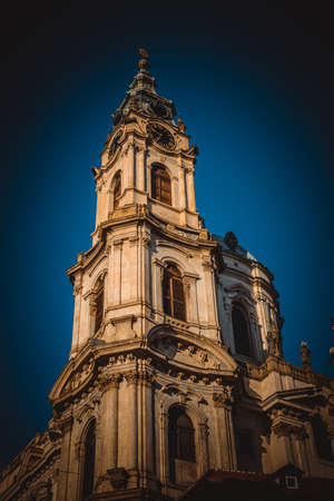 Big tower of St. Nicholas Church in Prague