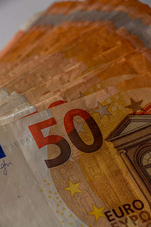 Lots of 50 euro billsの写真素材