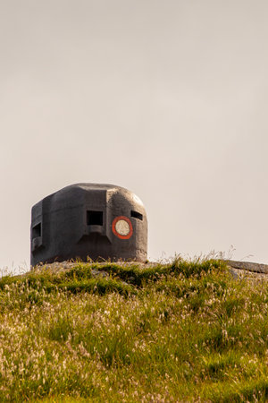 Iron bunker on mountain peakの素材 [FY310162730164]