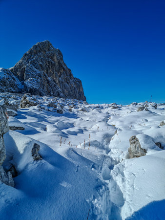 Mountain path in Julian alpsの写真素材