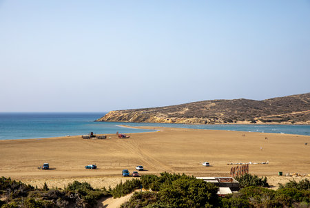 Beautiful Macheria beach on Rhodos island, Dodecaneseの写真素材