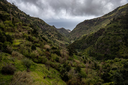 The Levada do Moinho to Levada Nova waterfall hikeの写真素材