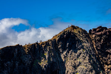 Vereda da Ponta de SÃ£o LourenÃ§o hiking trail, Madeiraのeditorial素材