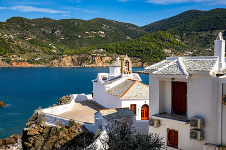 Skopelos town on Skopelos island, Greeceの写真素材
