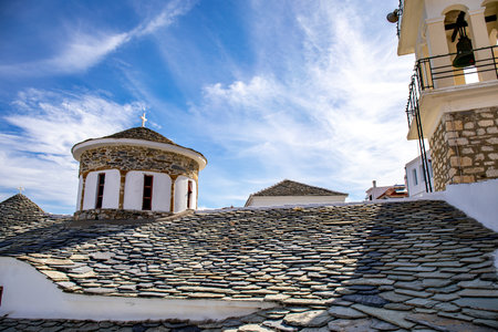 Skopelos town on Skopelos island, Greeceの写真素材