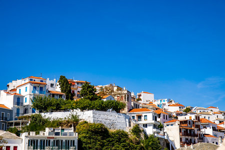 Skopelos town on Skopelos island, Greeceの写真素材