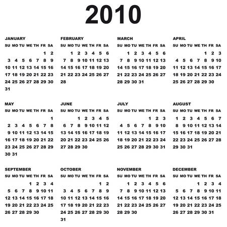 calendar 2010のイラスト素材