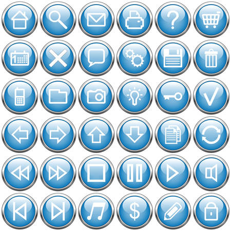 Dark blue buttons on white background. A illustration.のイラスト素材