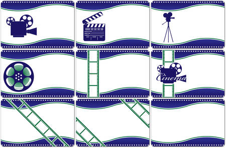 Collection horizontal business cards. Video the industry.illustration.のイラスト素材