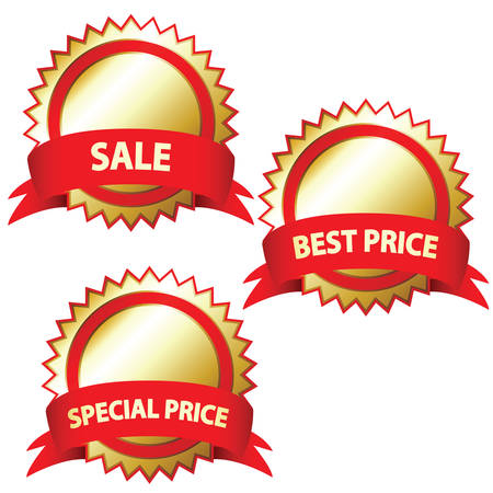 sale stickers on a white background. illustration.のイラスト素材