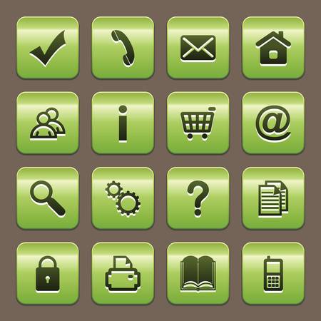 Big green buttons with shadow and reflectionsのイラスト素材