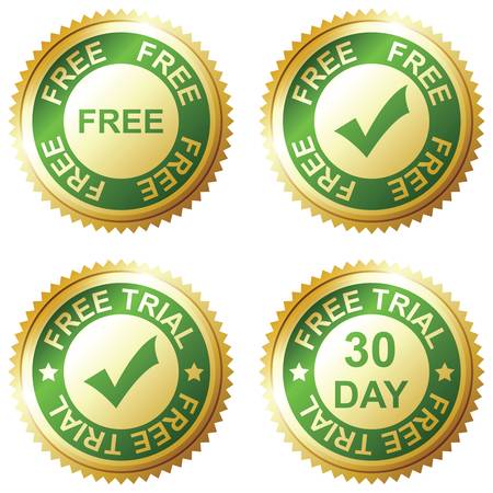 FREE and FREE TRIALのイラスト素材