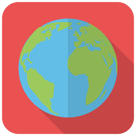 Earth icon (flat design with long shadows)のイラスト素材
