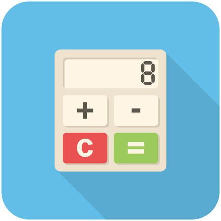 Calculator icon (flat design with long shadows)のイラスト素材
