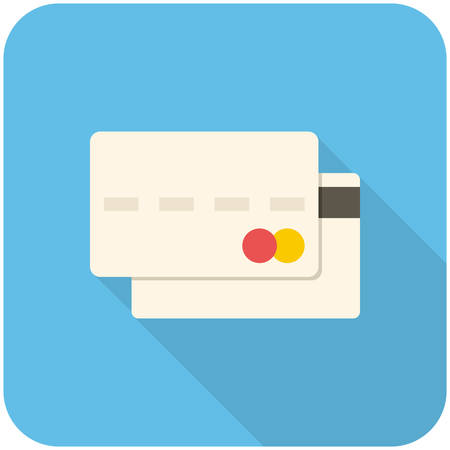 Credit card icon (flat design with long shadows)のイラスト素材