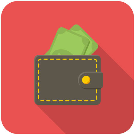 Wallet icon (flat design with long shadows)のイラスト素材