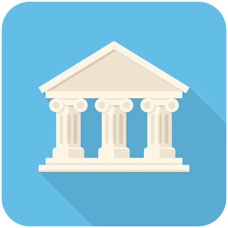 Bank icon (flat design with long shadows)のイラスト素材